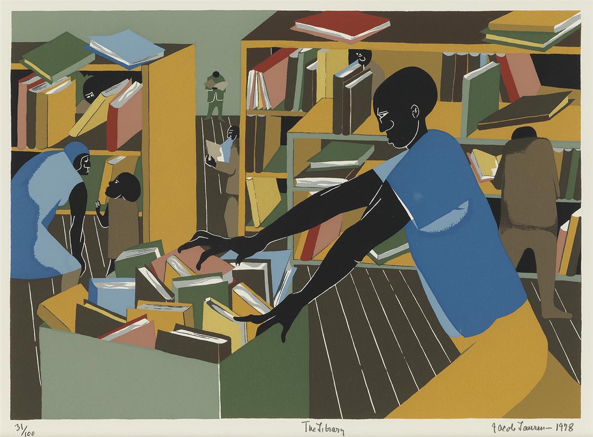 JACOB LAWRENCE (1917 - 2000) The Library.